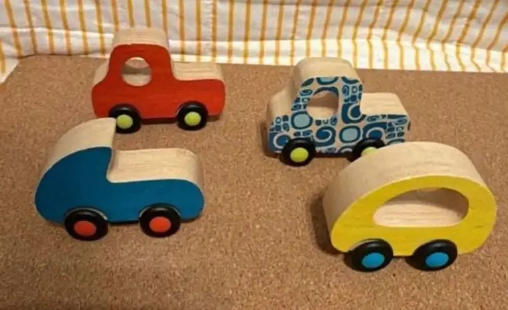 B. toys Free Wheee-lees Wooden Toy Cars, Set of 4